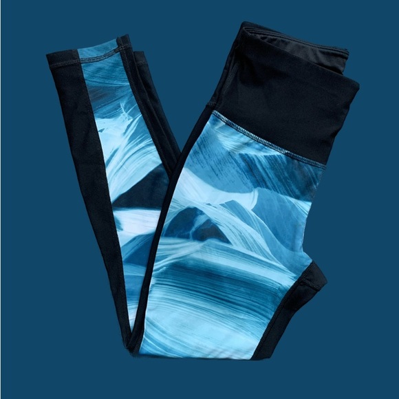 Xersion 7/8 Mesh Leggings In Blue Sandstone - Picture 1 of 7